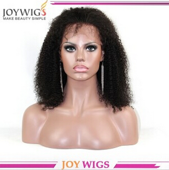 Brazilian Virgin Hair Afro Curl Glueless Full Lace Wigs For Blackwomen