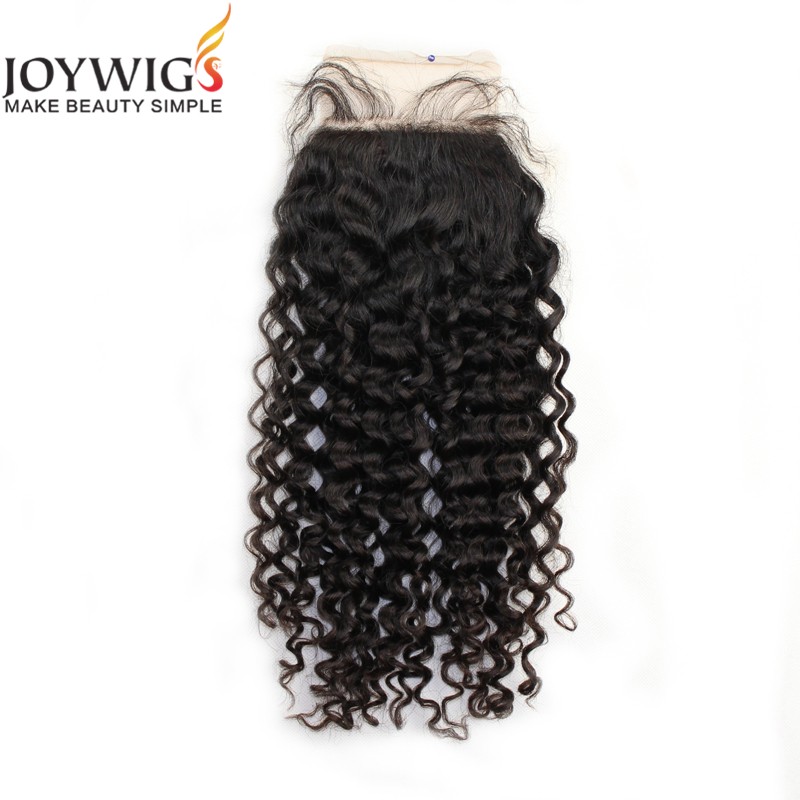 Fashionable Joywigs Full Deep Wave Human Hair Closures Unprocessed Brazilian Virgin Hair Lace Closur