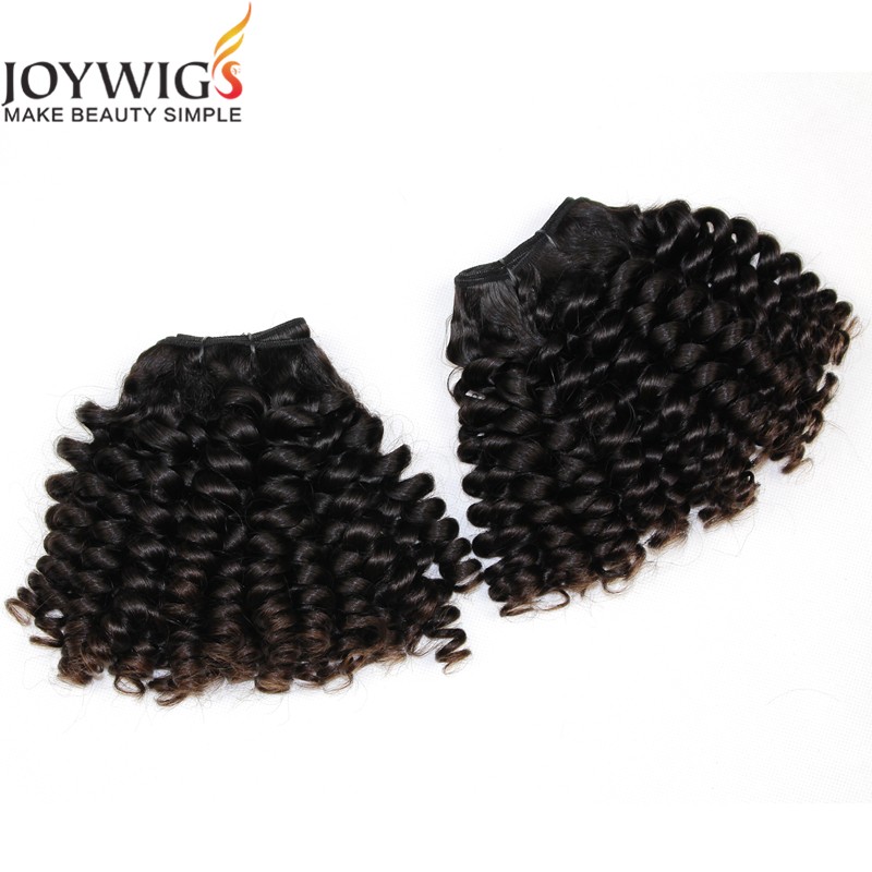 Fashionable Joywigs Bouncy Curl Human Hair Weft Unprocessed Brazilian Virgin Hair Weft