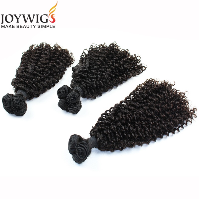 2016 Joywigs New Arrival 8A Grade Brazilian Human Hair Natural Color Deep Curl Virgin Hair Weaving