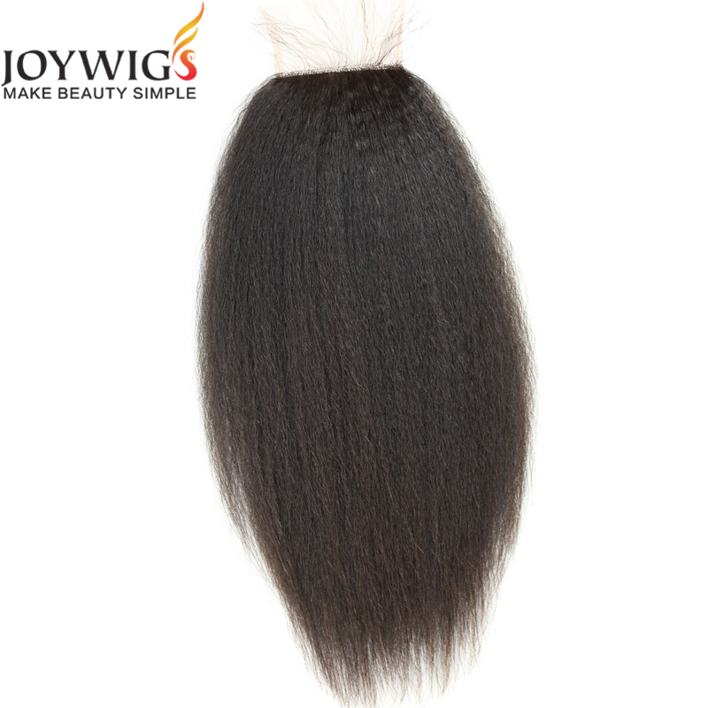 2016 Joywigs New Arrival 8A Grade Indian Remy Human Hair High Density Kinky Straight Lace Closure