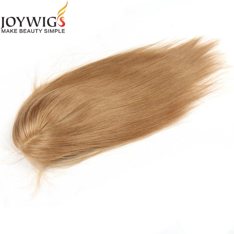 Fashionable Joywigs Silky Straight Human Hair Women Toupee Unprocessed Brazilian Virgin Hair Light C