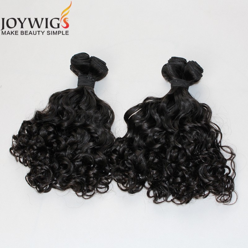 Fashionable Joywigs Bouncy Curl Human Hair Weaving Unprocessed Brazilian Virgin Hair Weaving