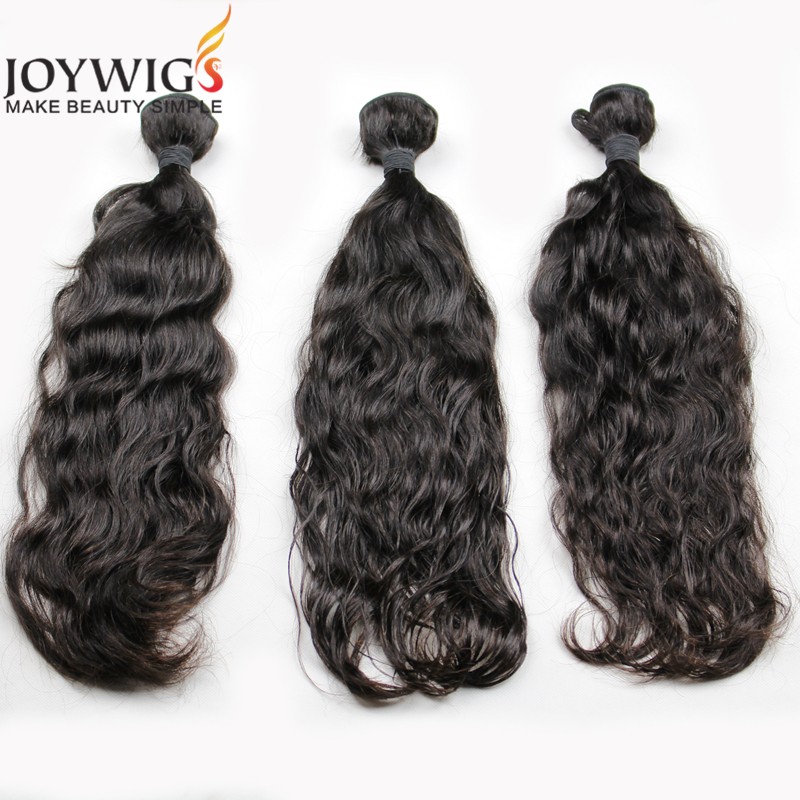 Excellent Quality High Density Beautiful Indian Remy Human Hair Natural Color Wave Hair Weaving