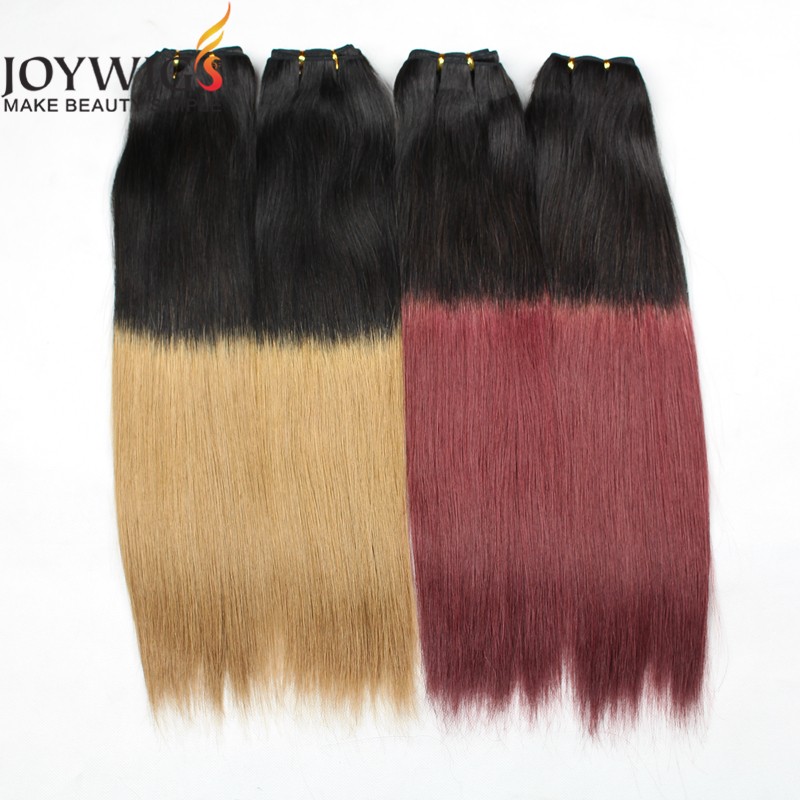 Joywigs Hair Wholesale Brazilian Top Grade 7A Cheap Pretty 2T Color Silky Straight Human Hair Weft