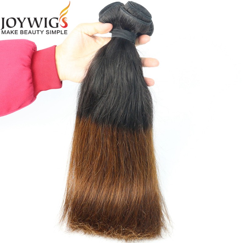 Joywigs Top Quality 8A grade Brazilian Human Hair Weft 2T Color Silky Straight Virgin Hair Weft