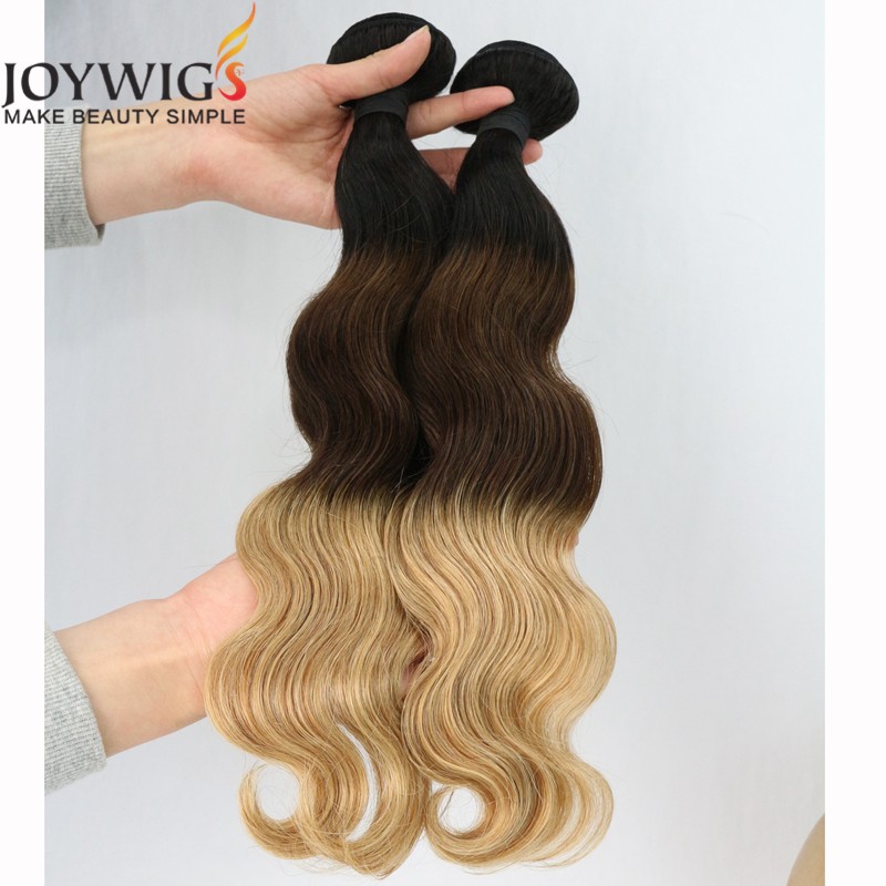 Modern Design Joywigs New Arrival Pretty 3T Color Long Body Wave Indian Human Hair Weft