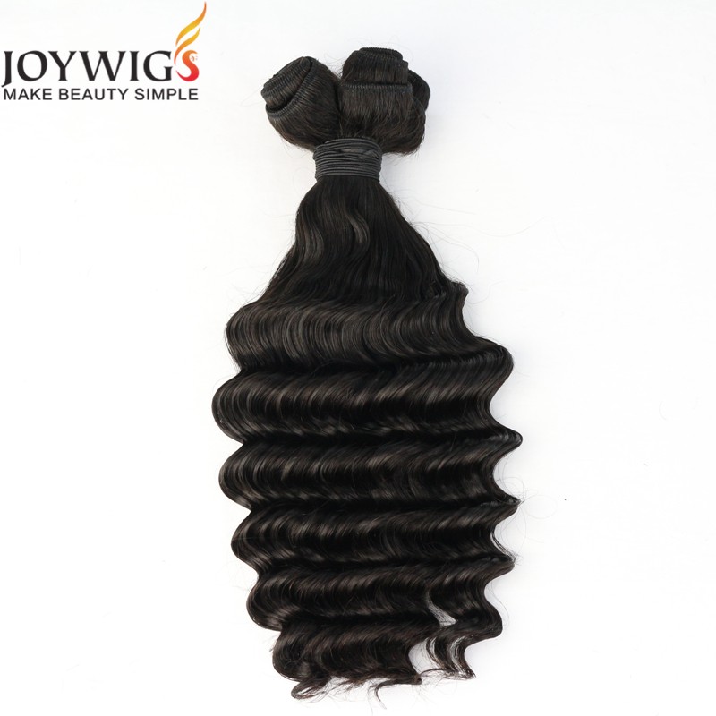 Cheap Natural Color Deep Wave Hair Extension 7A Unprocessed Indian Human Hair Weaving Machine Made W
