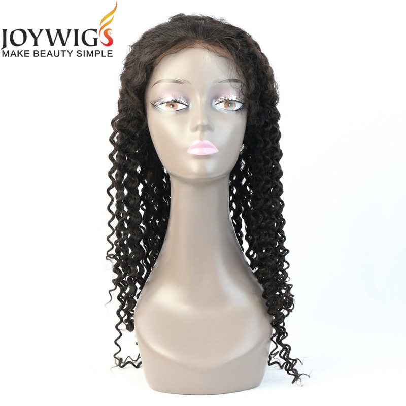 2016 Joywigs 20inch Wave Human Hair Wigs Indian Human Hair Natural Color Deep Wave Full Lace Wig
