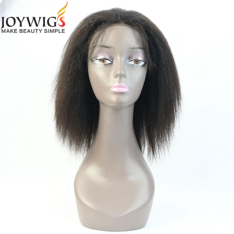 2016 Joywigs New Arrival Short Yaki Human Hair Wig Indian Human Hair Natural Color Italian Yaki Lace