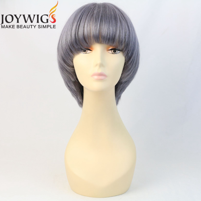 2016 New Fashionable Arrival Grey Human Hair Short Bob Wigs Brazilian Virgin Hair Short Grey Straigh
