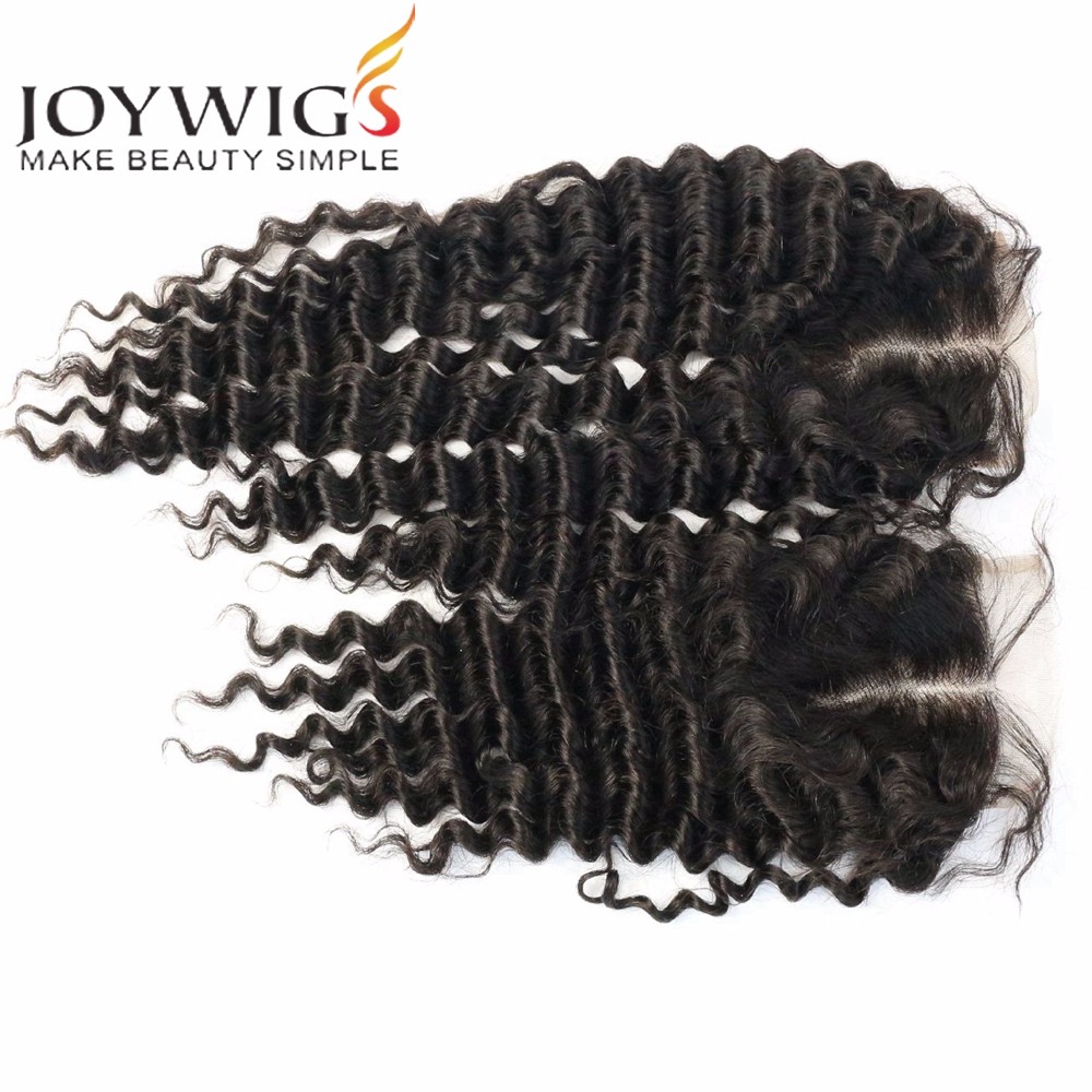 3.5x4 Indian Remy Human Hair Deep Curly Lace Closure Instock