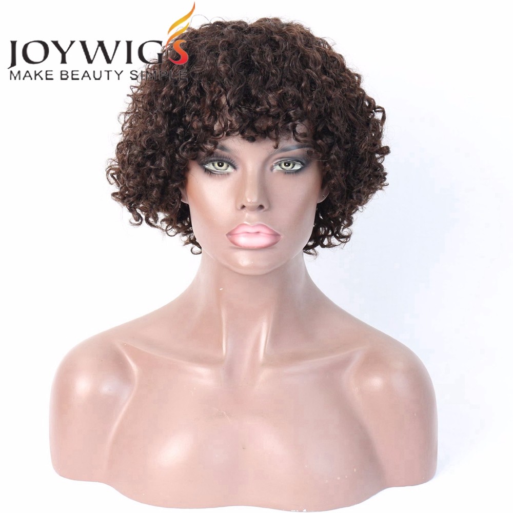 Joywigs Indian Remy Short Curly Bob Cut Wig