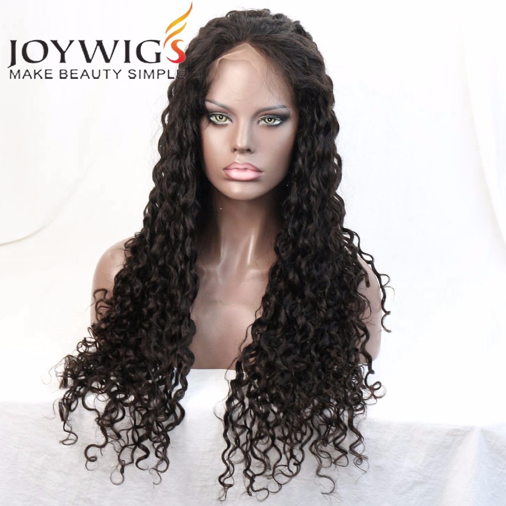 180% Heavy Densiy Deep Curly 24 Long Hair Front Lace Human Hair Wig