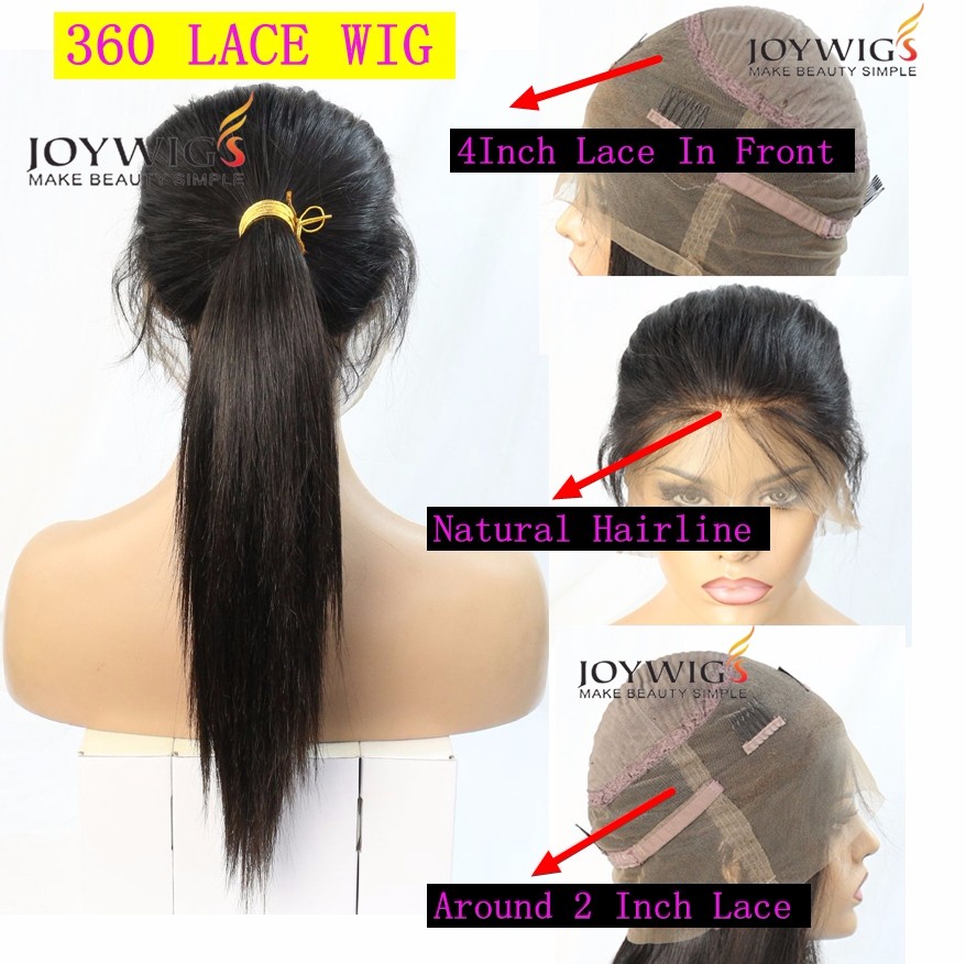 2017 Joywigs New 360 Lace Wig Virgin Remy Brazilian 360 Wig 180% Heavy 360 Wig