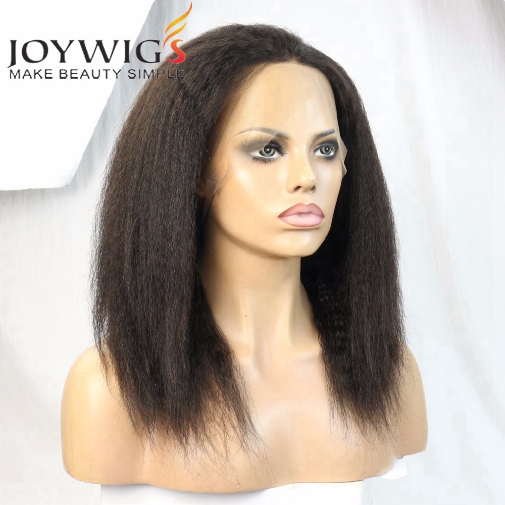 2017 New Kinky Straight 360 Lace Frontal Wig Italian Yaki 360 Wig