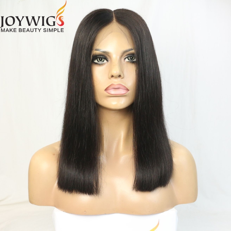High quality brazilian virgin hair blunt cut bob wig lace front wig